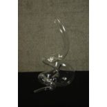 Hedonism wines spiral crystal wine decanter, contemporary. H.37cm.