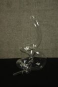 Hedonism wines spiral crystal wine decanter, contemporary. H.37cm.