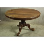 A 19th century mahogany circular topped dining table H.74 Dia.117cm.