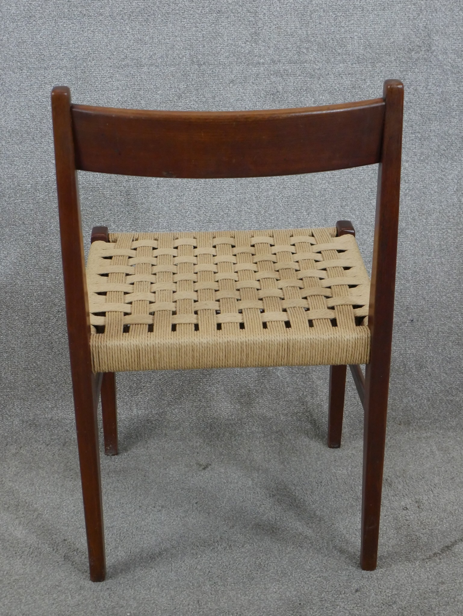 Dining chairs, set of six mid century Danish teak. - Image 6 of 7
