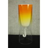 A Ferruccio Laviani designed Kartell lamp in orange finish. 55 cm high and 20cm diameter.