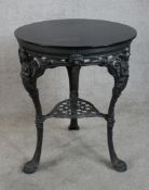 Pub table, vintage cast iron. H.74 W.61 D.61cm