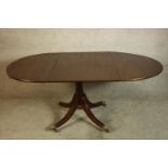 A Georgian design mahogany D end dining table. H.72 W.182 D.111cm.