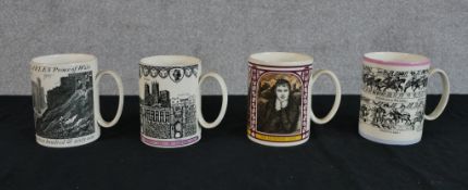 Four limited edition Wedgwood porcelain commemorative tankards to include the York Mug