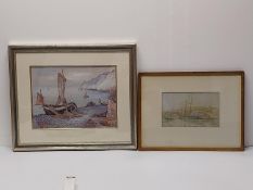 Two framed and glazed watercolours. H.45.5 W.54 cm (largest)