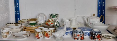A selection of porcelain, Nao, Wedgwood, Limoges Haviland.