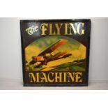 Pub sign "The Flying Machine", vintage, hand painted. H.150 W.150 cm.