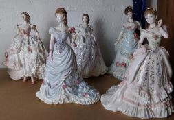 A selection of five Royal Worcester figures.