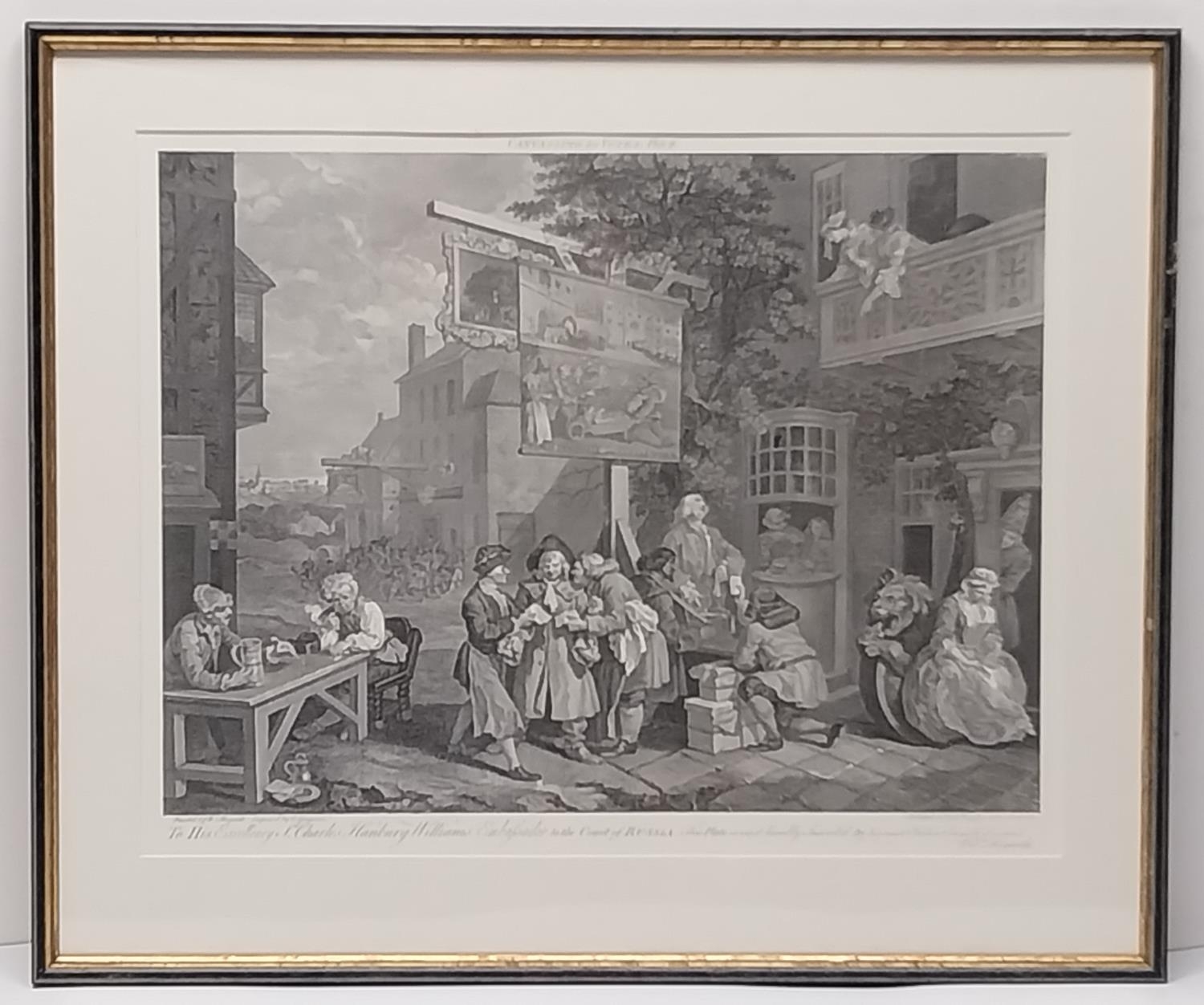 After Willliam Hogarth, three framed and glazed 19th century engravings, 'An election entertainment' - Image 6 of 11