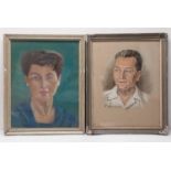 Two framed portraits. H.60.5 W.49 cm (largest)