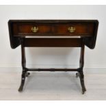 Sofa table, Regency style mahogany. H.72 W.121 D.50 cm (ext. +75 cm).