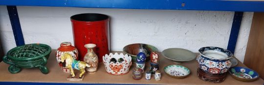 A collection of 19th/20th century Oriental ceramics, including some Cloisonné.