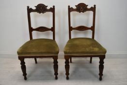 A pair of late 19th century dining chairs
