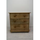 Chest of drawers, 19th century pine. H.82 W.83 D.43 cm.