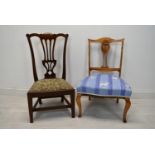 Two 19th century chairs. H.83 cm (tallest).