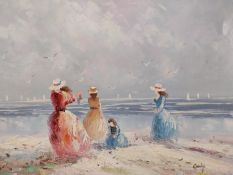 Acrylic on canvas, French Impressionist style. H.63.5 W.74 cm
