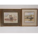 Two framed and glazed watercolours. H.42 W.49.5 cm (largest)