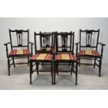 Salon chairs, a set of six, late 19th century.