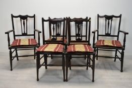 Salon chairs, a set of six, late 19th century.