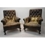 Library armchairs, pair C.1900. H.90cm.