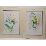 Margaret Murray, two signed limited edition coloured prints of lilies with certificates of authentic