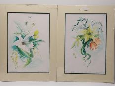 Margaret Murray, two signed limited edition coloured prints of lilies with certificates of authentic