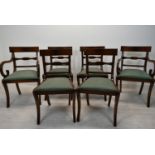 Dining chairs, a set of six Regency style mahogany.