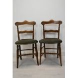Bedroom chairs, a pair early Victorian stained beech.