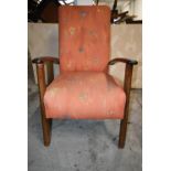 Armchair, mid century stained beech. H.99 cm.