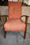 Armchair, mid century stained beech. H.99 cm.