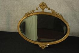 Wall mirror, 19th century giltwood and gesso, small size. H.47 W.54cm.