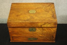 Stationery box, 19th century walnut. H.29 W.40cm.