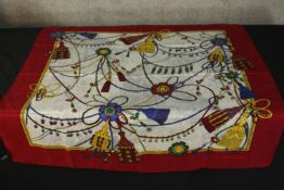 Jean Patou silk scarf. 86 x 80 cm.