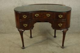 Dressing table, Queen Anne style walnut. H.75 W.105cm.