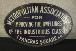 Enamel sign from 'Metropolitan Association for Improving the Dwellings of the Industrious