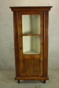 Corner cabinet, floor standing 19th century Biedermeier in satinwood. H.156 W.84cm.