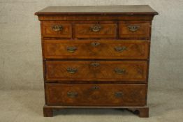 Chest of drawers, 18th century walnut and featherbanded. H.98 x W.103cm.