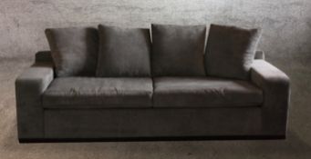 Sofa, contemporary, upholstered in velour. H.70 W.227cm.