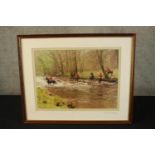 Caroline Shipsey, a hunting scene signed by the photographer on the mount. Framed and glazed. 43 x