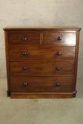Chest of drawers, Victorian mahogany. H.116 W.120cm.