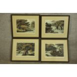 After William Samuel Howitt (British 1756-1822) four framed coloured fishing related prints entitled