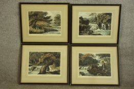 After William Samuel Howitt (British 1756-1822) four framed coloured fishing related prints entitled