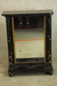 Console table, 19th century gilt and ebonised, original glass plate. H.88 W.69 W.32cm.