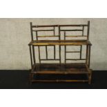 Wall hanging shelves, Victorian bamboo and Japanned lacquer. H.45 W.45cm.