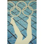 Anthea Hamilton. 'Divers'. London 2012 Olympics / Paralympics poster on satin paper. Lithograph