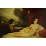 Oil on panel. Venus. In the style of Titian or Giorgione. A classic Renaissance composition with a