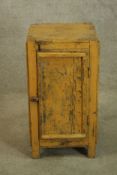 Pot cupboard, vintage painted and distressed. H.66 W.36cm.
