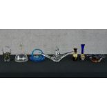 A mixed assortment of decorative glass. A varied collection of style and size. One with a Murino