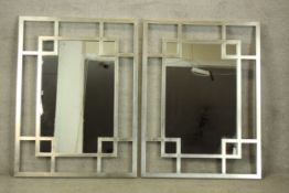 Mirrors, pair contemporary painted frames. H.124 W.91cm (each).