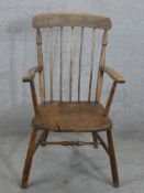 Windsor armchair, 19th century elm.